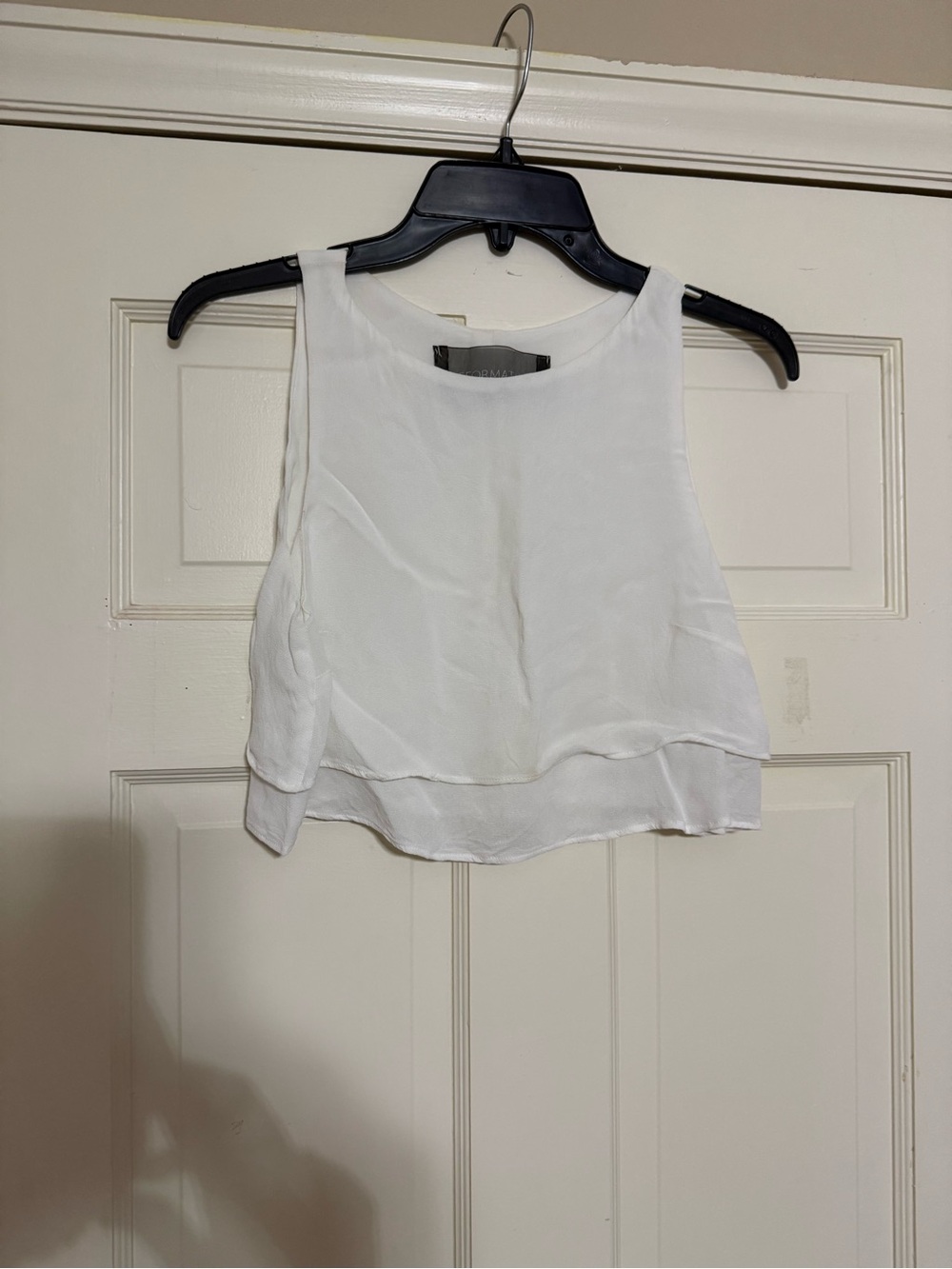 Reformation White Layered Crop Top - XS